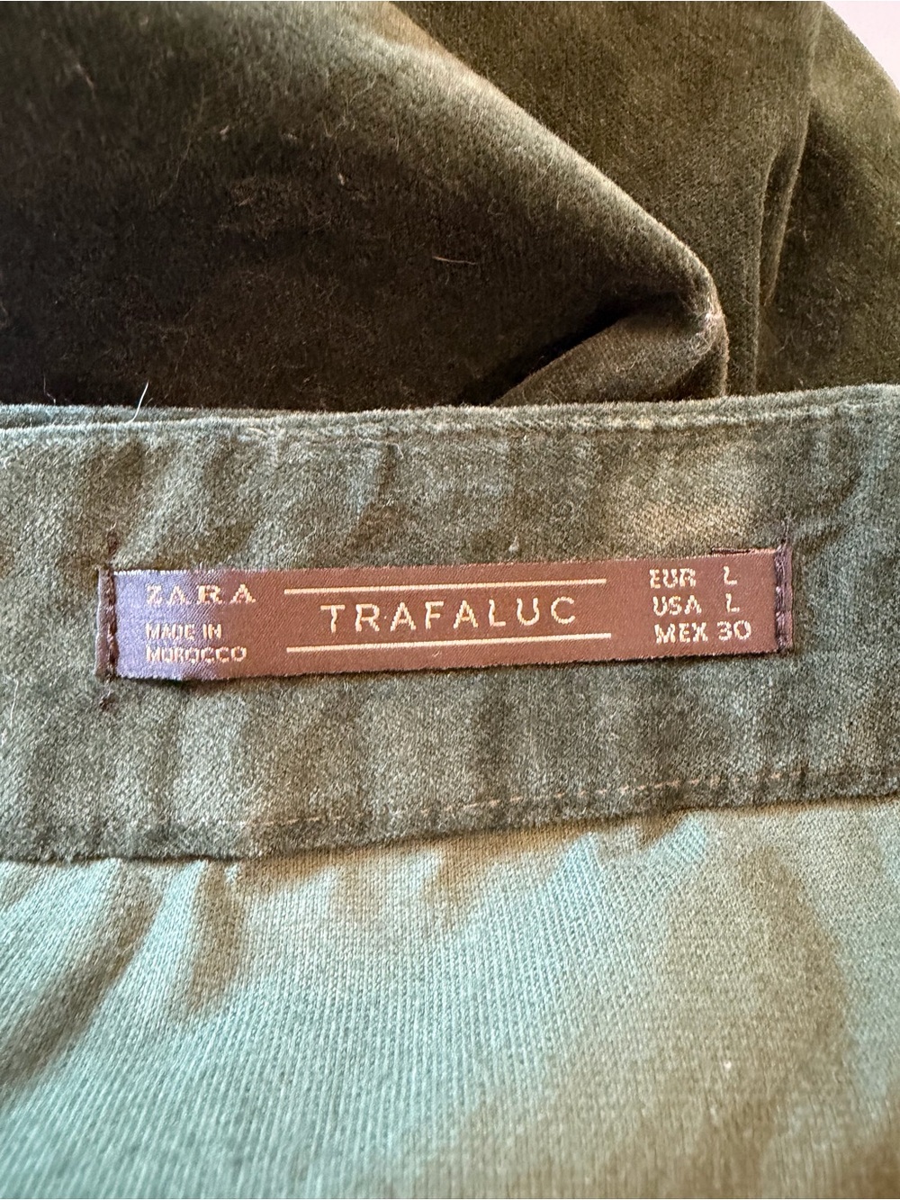 Zara Dark Green Suede Belted Mini Skirt - Picture 6 of 6